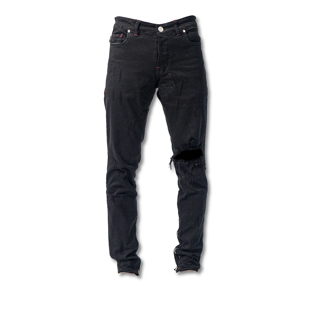 M1 mid distressed - Black - Celana Jeans