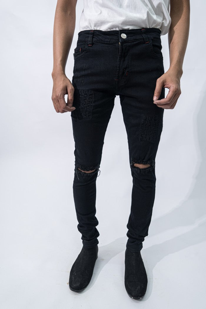 A1 distressed - Black - Celana Jeans