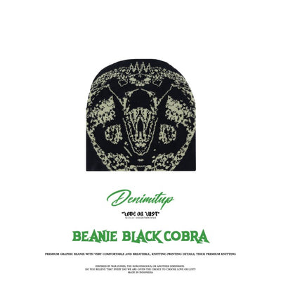 DENIMITUP beanie - Black cobra - Topi