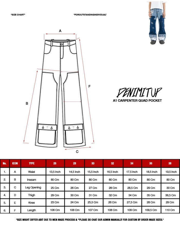 A1 Carpenter Quad Pocket - Cosmic blue - Celana Panjang