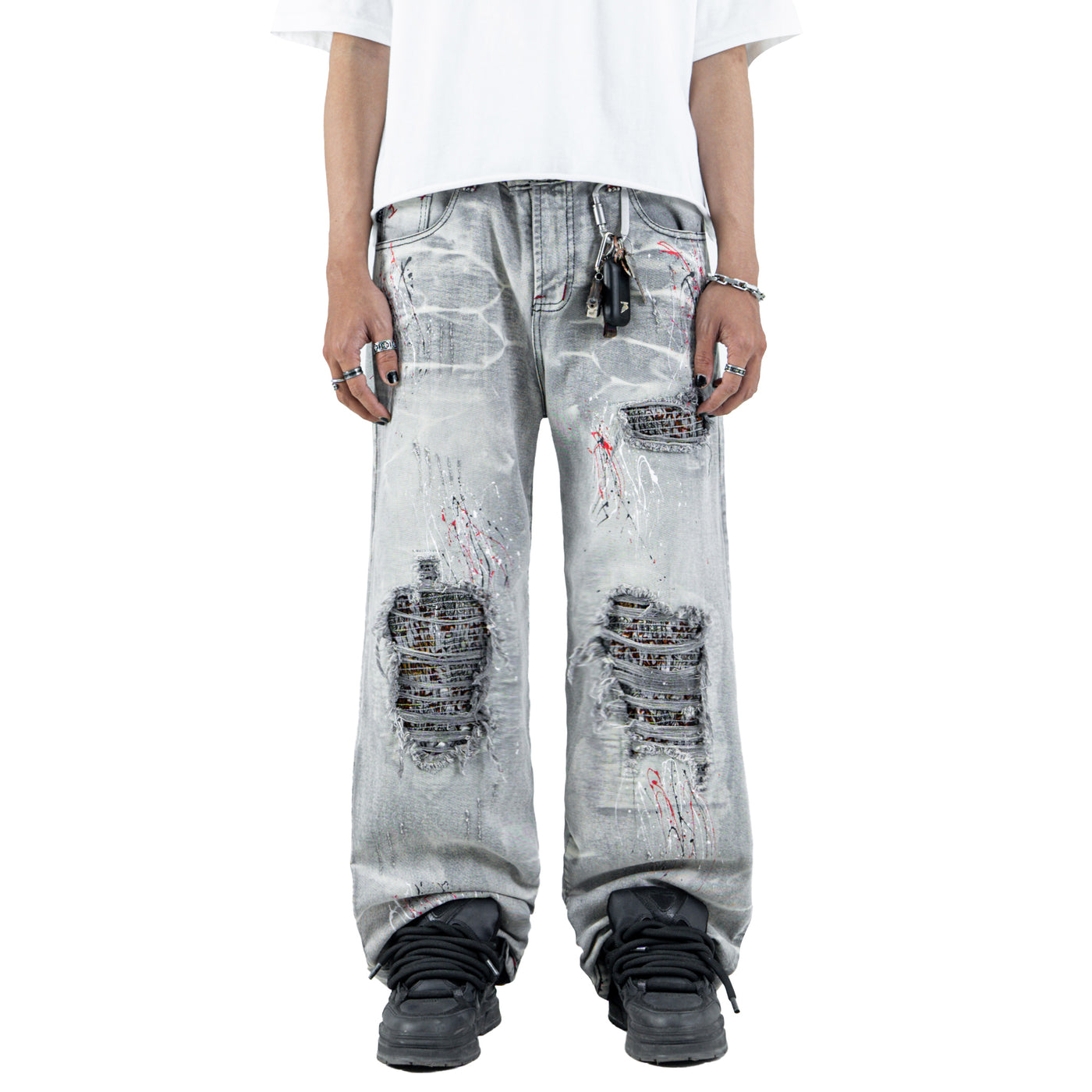H1 Tri Batik Baggy Cendrawasih - Van Gogh Grey - Jeans Pants
