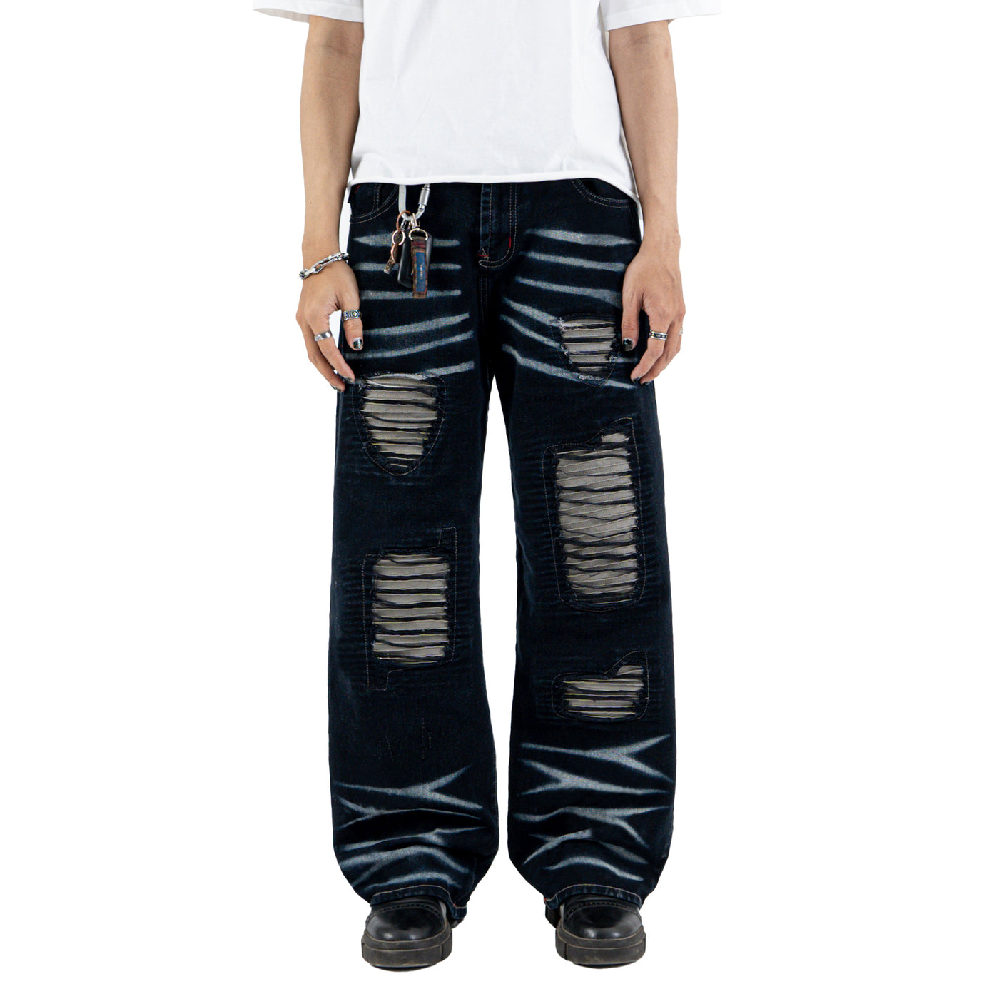 H1 baggy leather - Falcon black - Jeans Pants