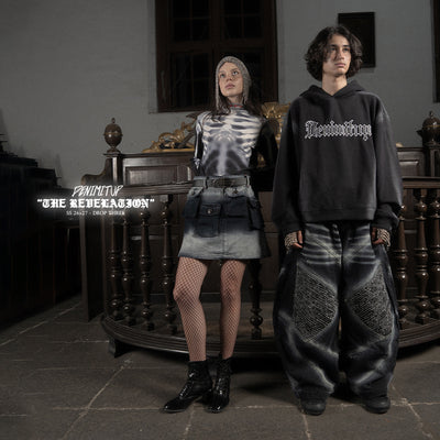 A1 Wide Barrel Songket - Skull Black - Jeans