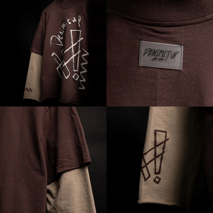 Denimitup trilogo double layer - Dual brown tee - Baju Kaos