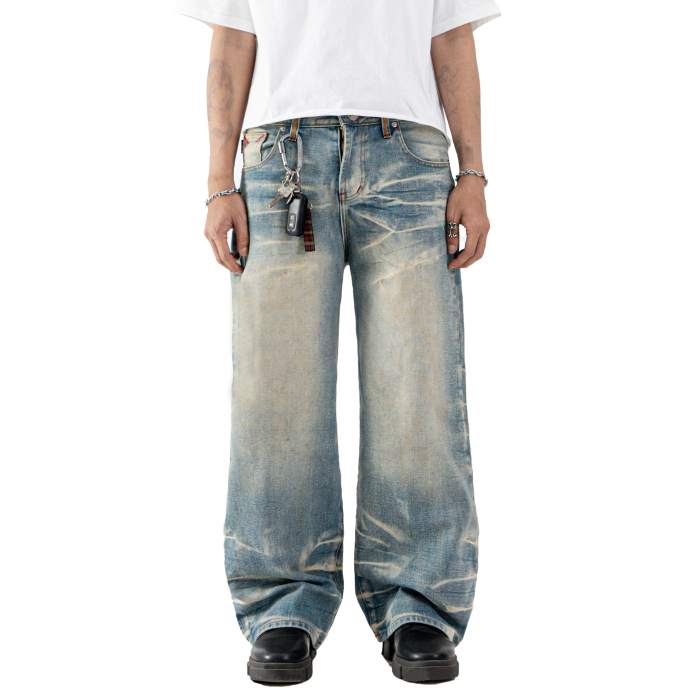 H1 baggy - Cream blue - Jeans Pants