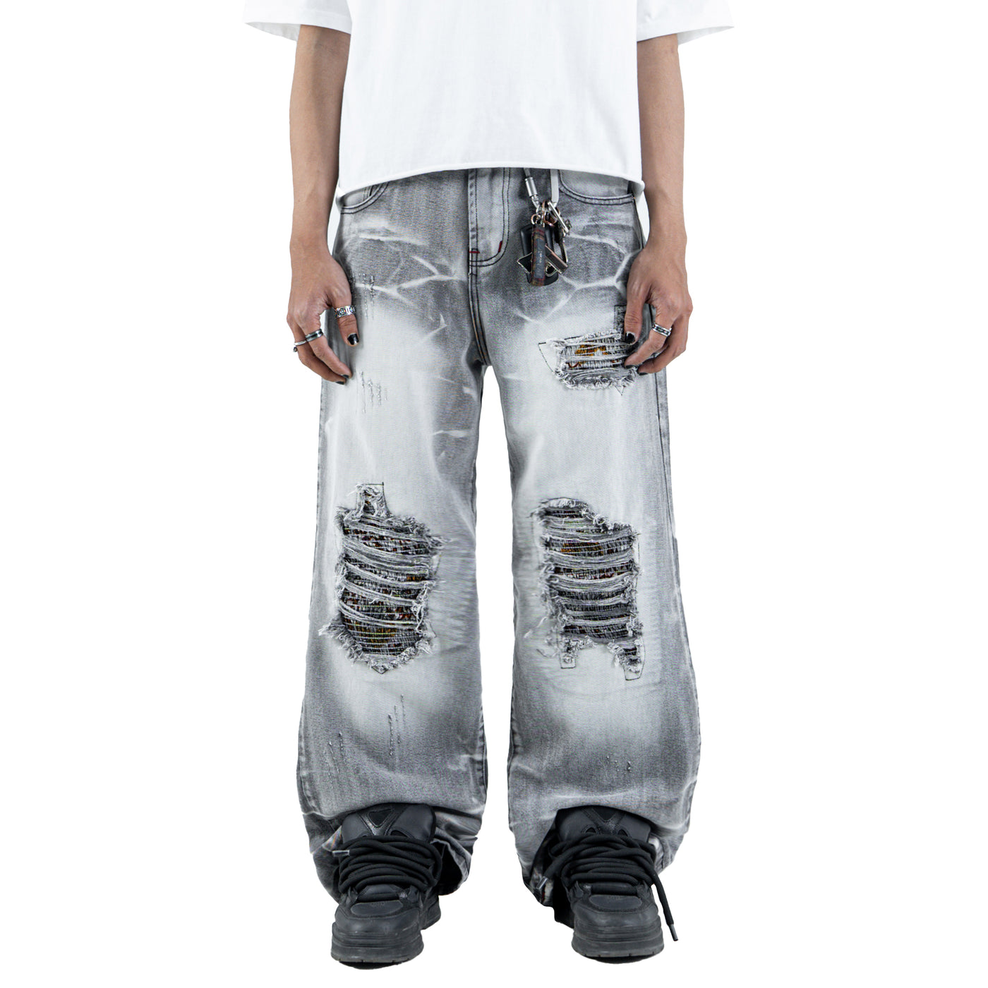 H1 Tri Batik Baggy Cendrawasih - Van Gogh Grey - Jeans Pants