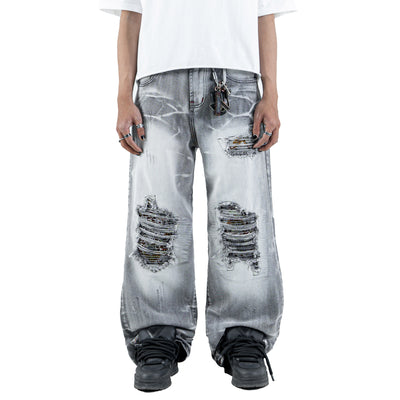 H1 Tri Batik Baggy Cendrawasih - Van Gogh Grey - Jeans Pants