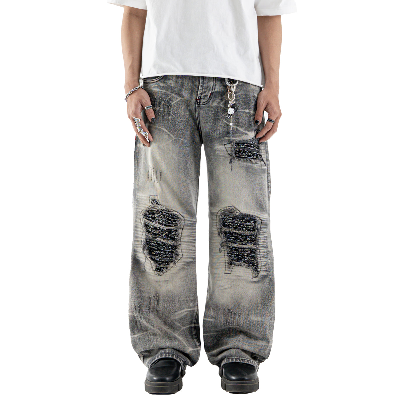 H1 Baggy Songket - Iron Grey - Jeans Pants