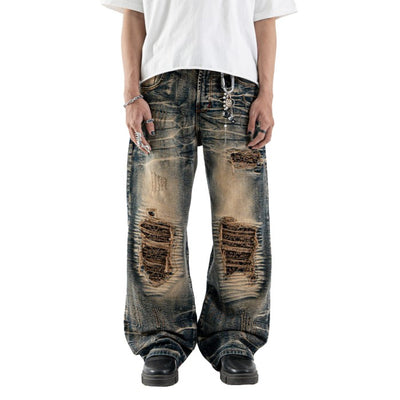 H1 Baggy Songket - Iron Bronze - Celana Jeans
