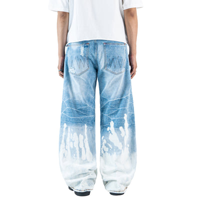 H1 baggy tri biker - Ice blue splash - Jeans Pants