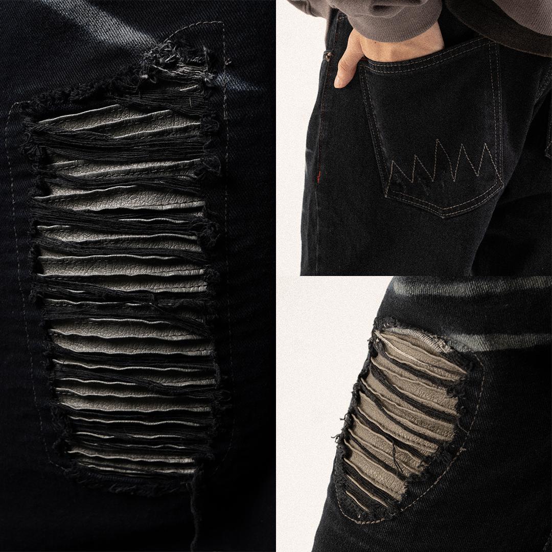 H1 Low Waist Baggy Leather Ladies - Falcon Black