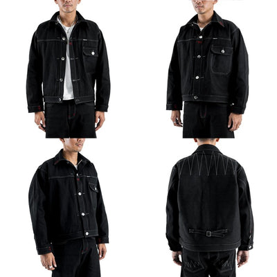 H1 Jacket Denimitup x Bhisma - Black selvedge raw - Jacket Pria