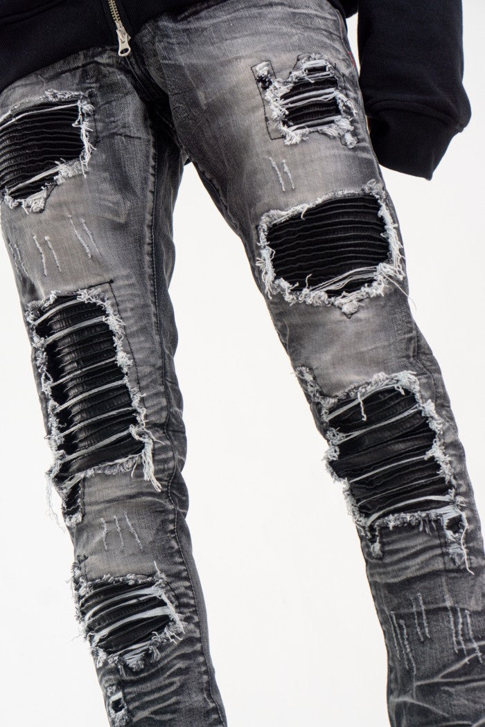 H1 leather patches - Stormy grey - Celana Jeans
