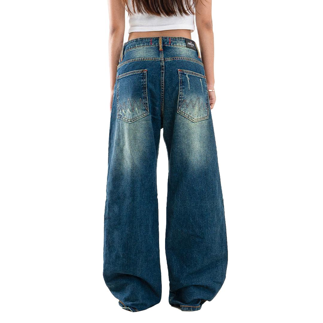 H1 Low Waist Baggy Ladies Jeans - Midnight Green