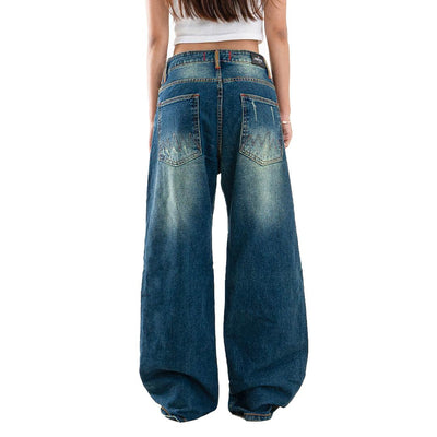 H1 Low Waist Baggy Ladies Jeans - Midnight Green