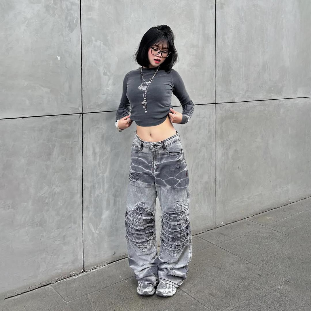 H1 Low Waist Baggy Tri Biker Ladies - Acid Grey