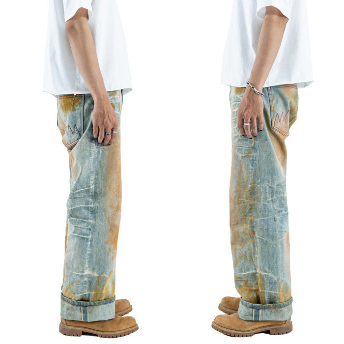 H1 BC baggy x Bhisma - Muddy golden washed - Celana Jeans