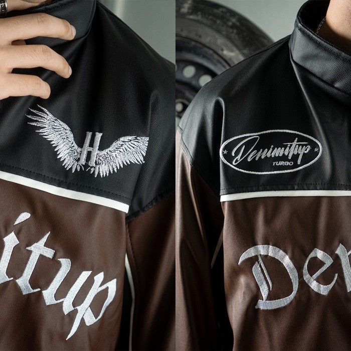 DENIMITUP motorsport leather jacket - Cognac Brown - Jacket