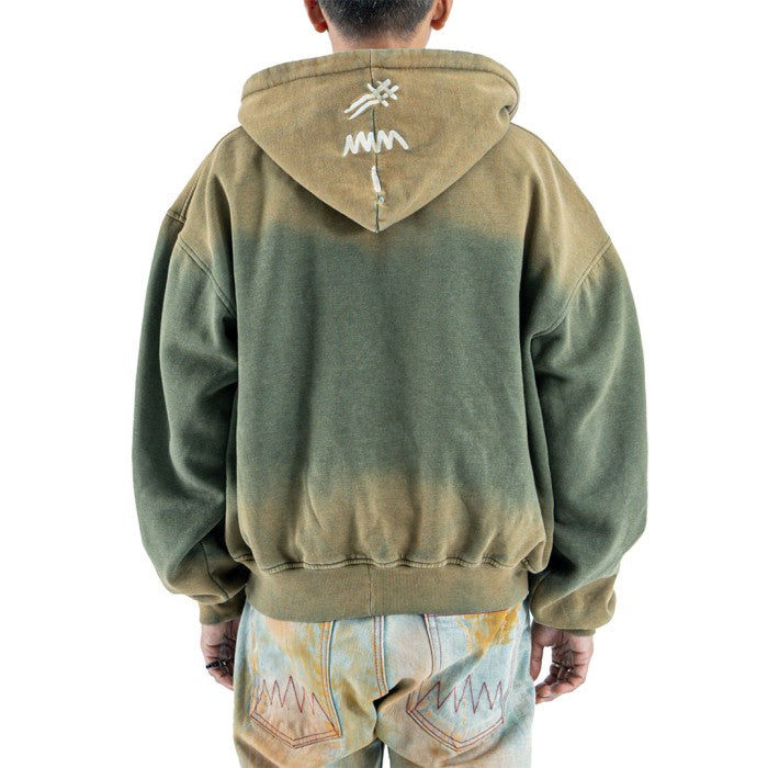 Denimitup trilogo double zip x Bhisma - Muddy golden washed - Hoodie