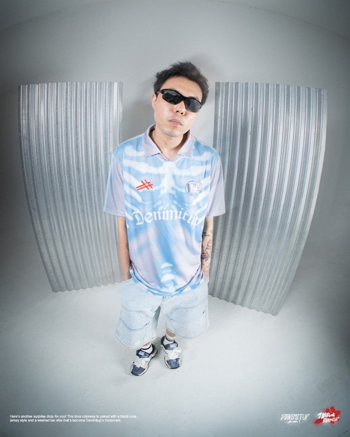 DENIMITUP 24/25 skull jersey - Gradient of blue on grey - Baju Jersey