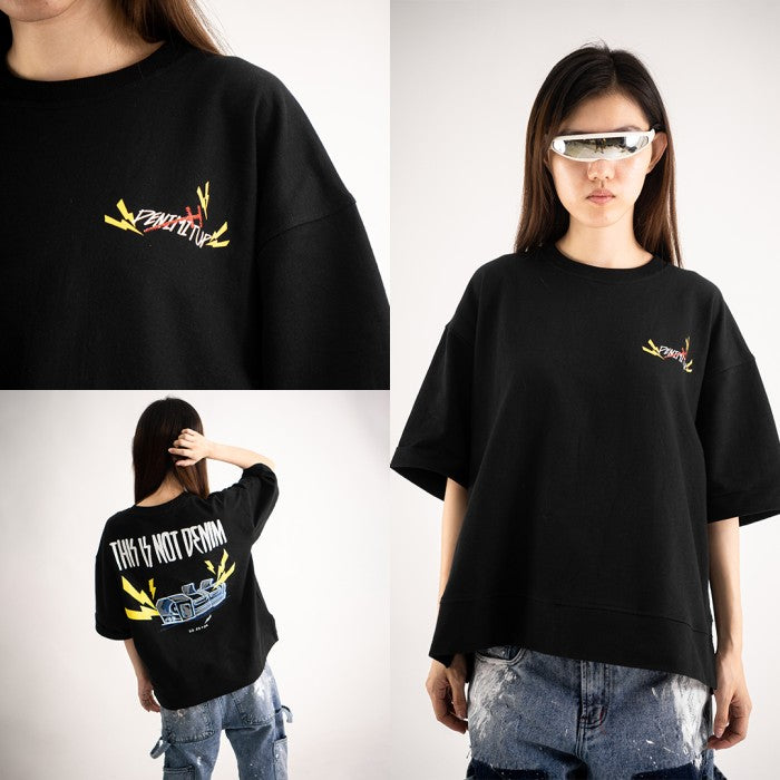 THIS IS NOT DENIMITUP tee - Electric black - Baju Kaos