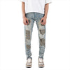 H1 leather patches - Cream blue - Jeans Pants