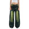 H1 Low Waist Baggy Ladies Jeans - Ketupat Green