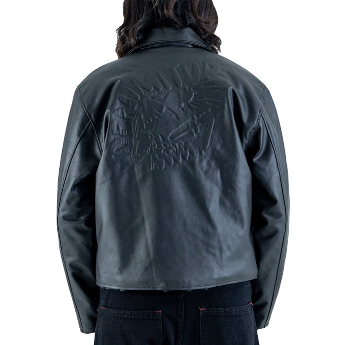 Denimitup Embossed Trilogo Garuda - Black leather - Jacket