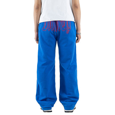 DENIMITUP H zigzag sweat pants - Sonic Blue - Long Pants