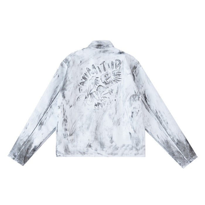 DENIMITUP Embossed Trilogo Garuda - Artsy White - Jacket