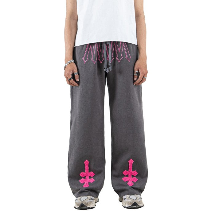 DENIMITUP H zigzag sweat pants - Sonic Grey - Long Pants