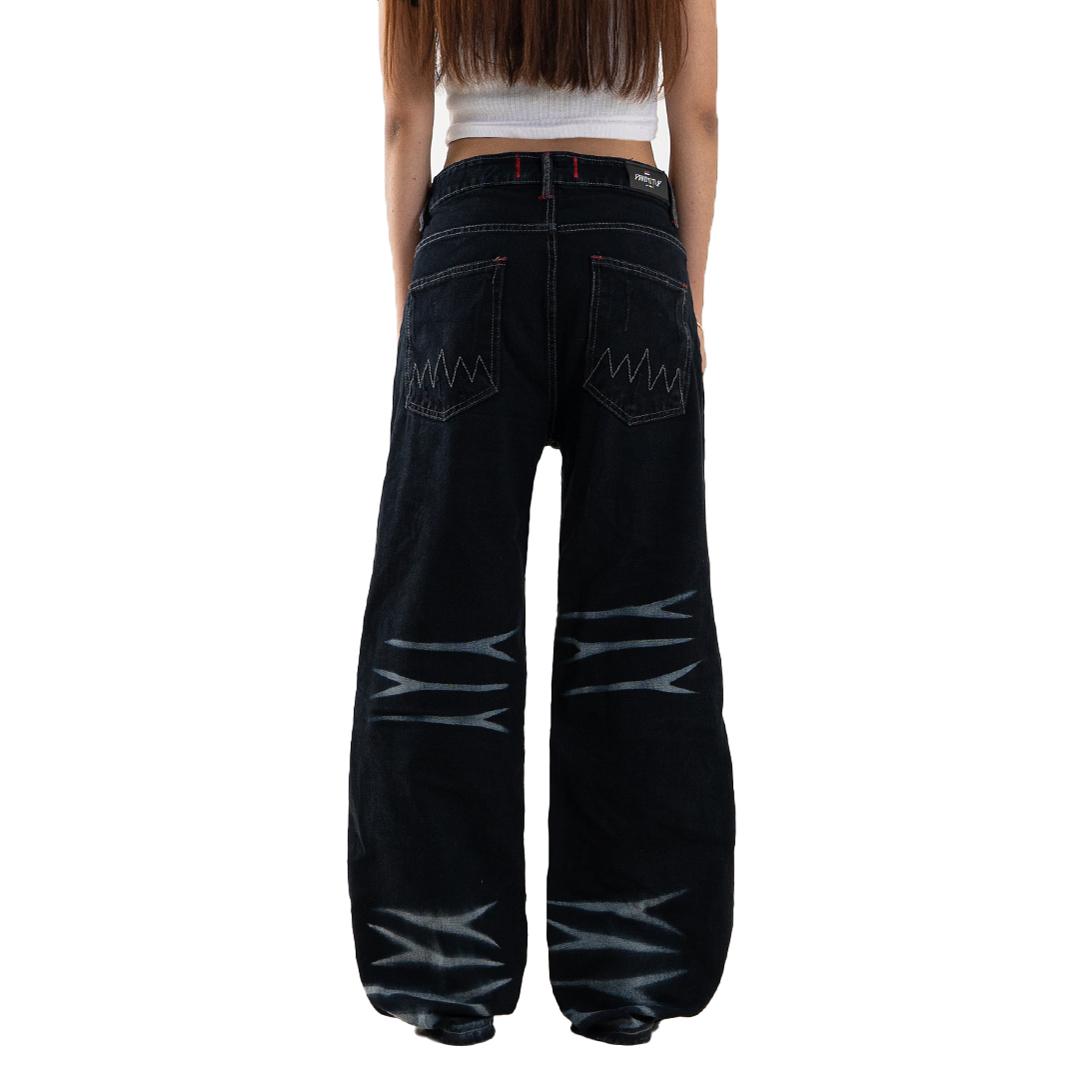 H1 Low Waist Baggy Leather Ladies - Falcon Black