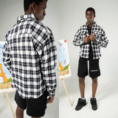 DENIMITUP - Monochrome flannel - Kemeja pria