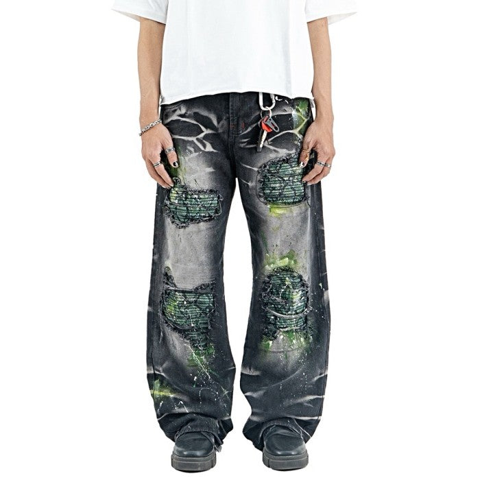 H1 Baggy Quad Viper - Burst of venom shadow grey - Celana Jeans