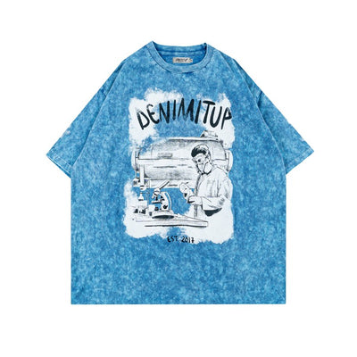 Denimitup I feel like Patron - Snowish ice blue tee - Baju Pria