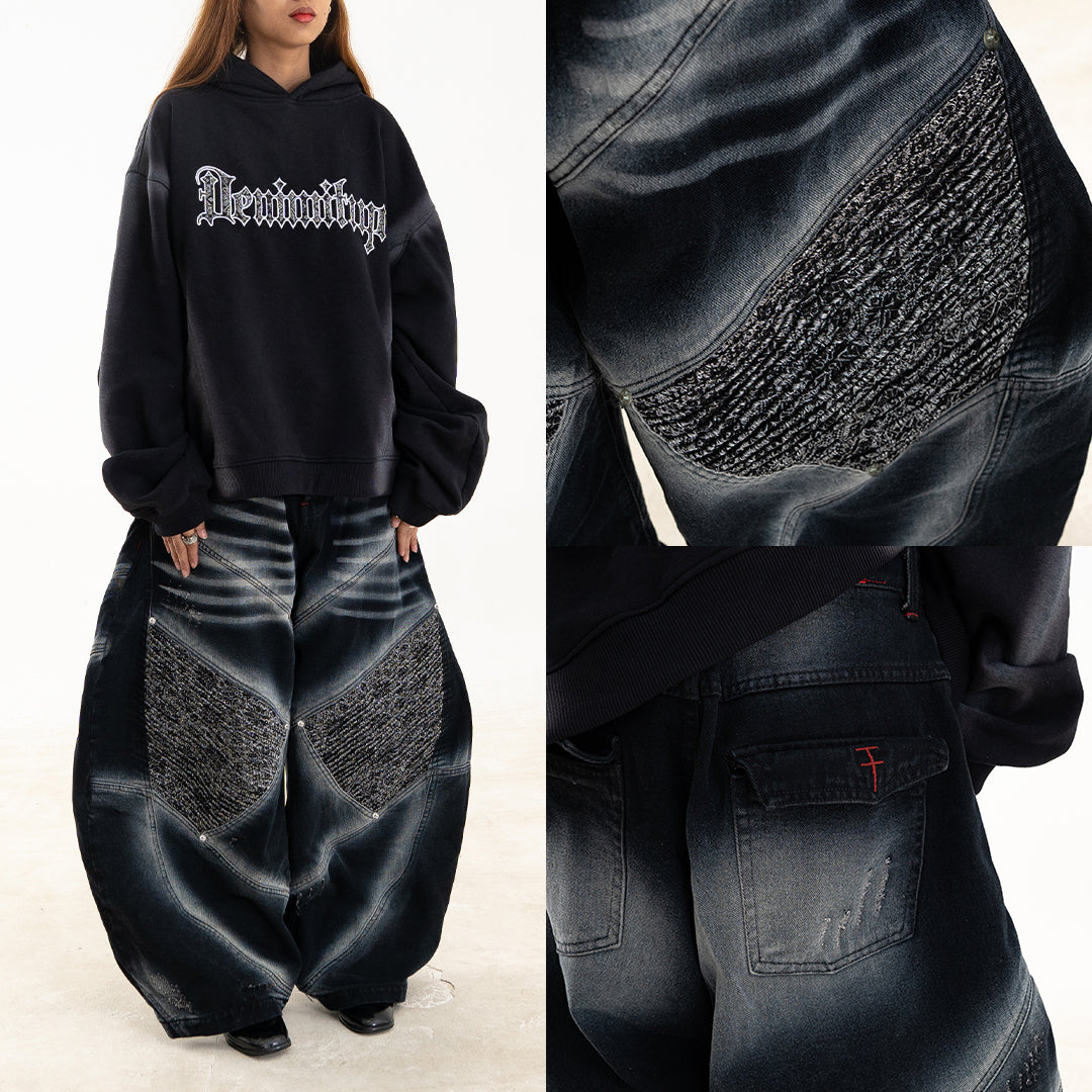 A1 Wide Barrel Songket - Skull Black - Jeans