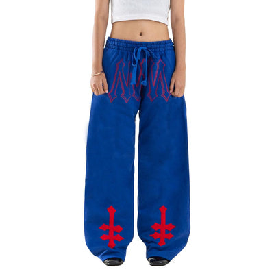 Denimitup ladies sweat pants H Zigzag - Sonic Blue - Long Pants