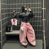 A1 Low Waist Wide Barrel Ladies Jeans - Grain Dual Pink