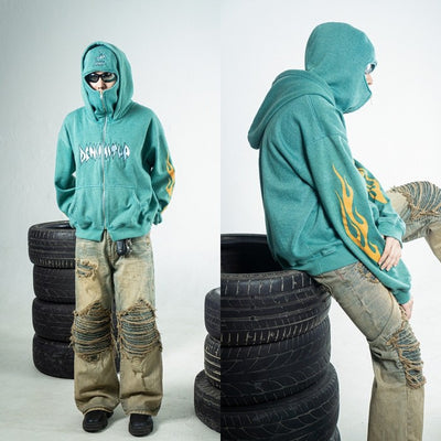 DENIMITUP Ninja Hoodie - N.O.S Washed Green - Hoodie