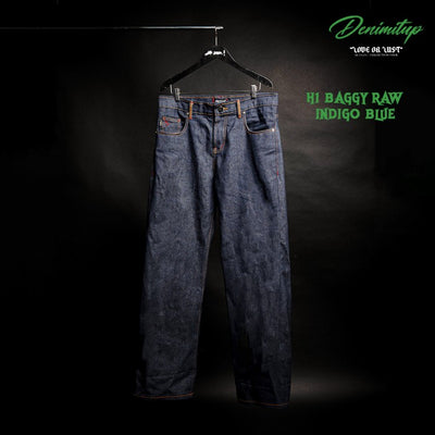 H1 baggy - Raw indigo blue  - Celana Jeans