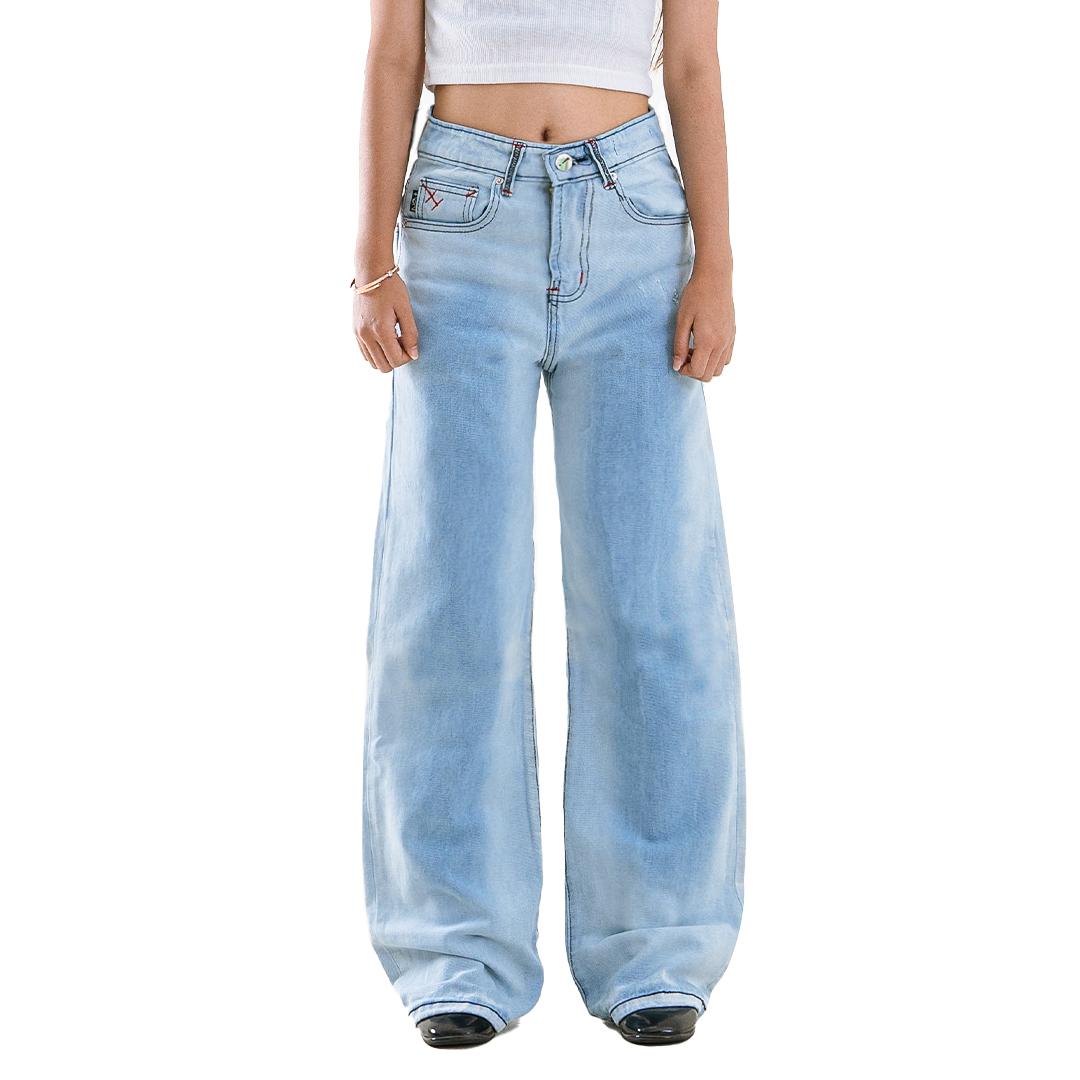 H1 Low Waist Baggy Ladies Jeans - Ice White In Blues x Roydcdc - Jeans