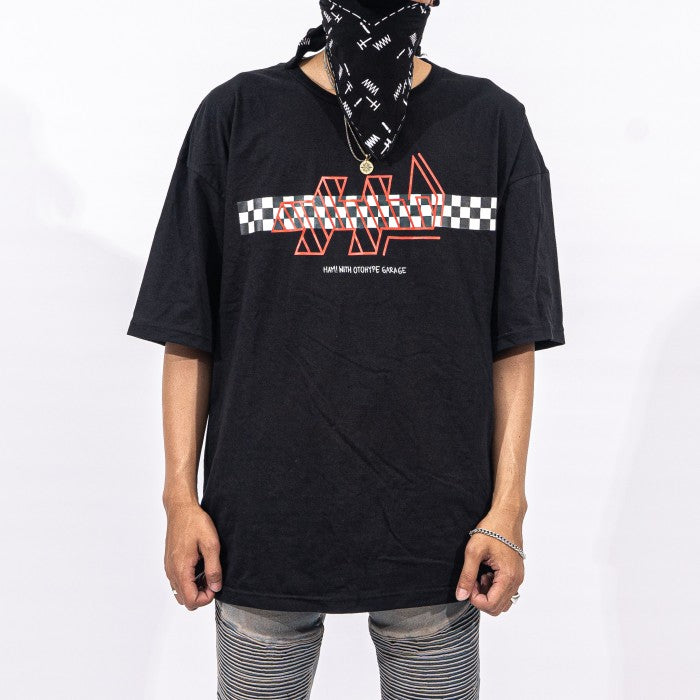 "DENIMITUP" Cheqered flag - Black tee - Baju Kaos