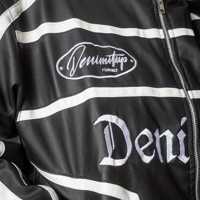 DENIMITUP motorsport leather jacket - Asphalt Black - Jacket