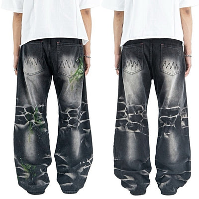 H1 Baggy Quad Viper - Burst of venom shadow grey - Celana Jeans