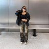 H1 Low Waist Baggy Songket Ladies Jeans - Iron Bronze