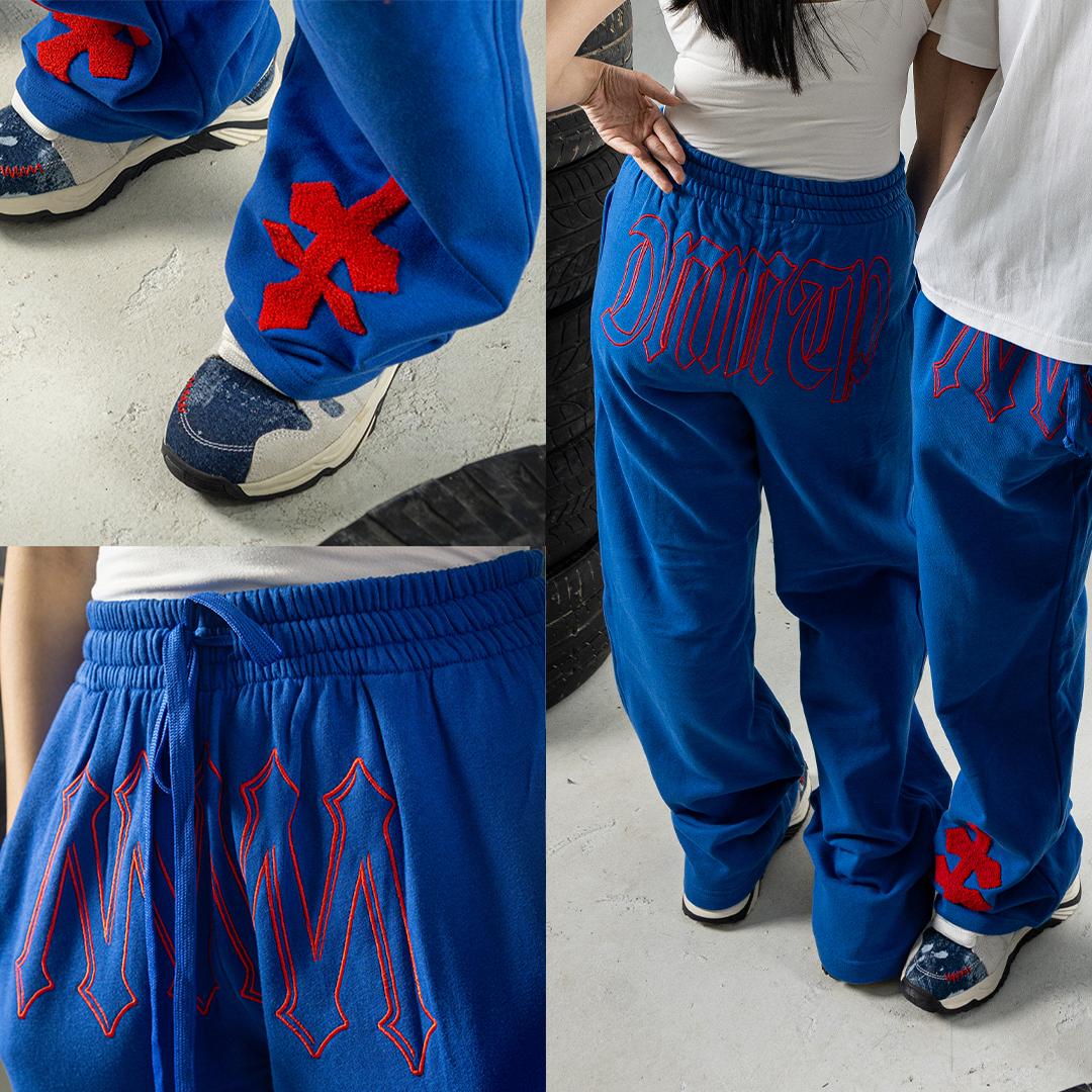 Denimitup ladies sweat pants H Zigzag - Sonic Blue - Long Pants