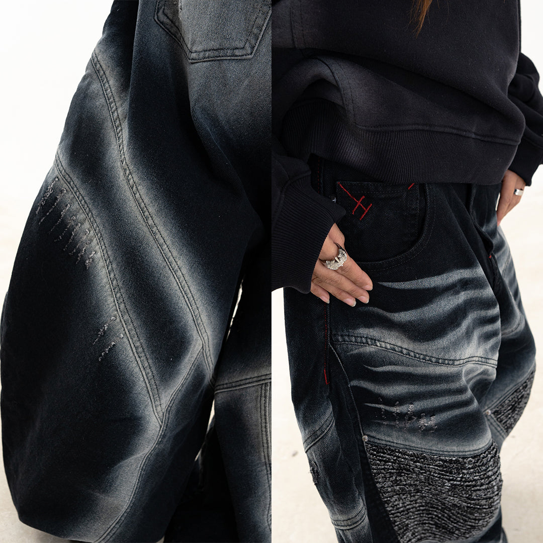 A1 Wide Barrel Songket - Skull Black - Jeans