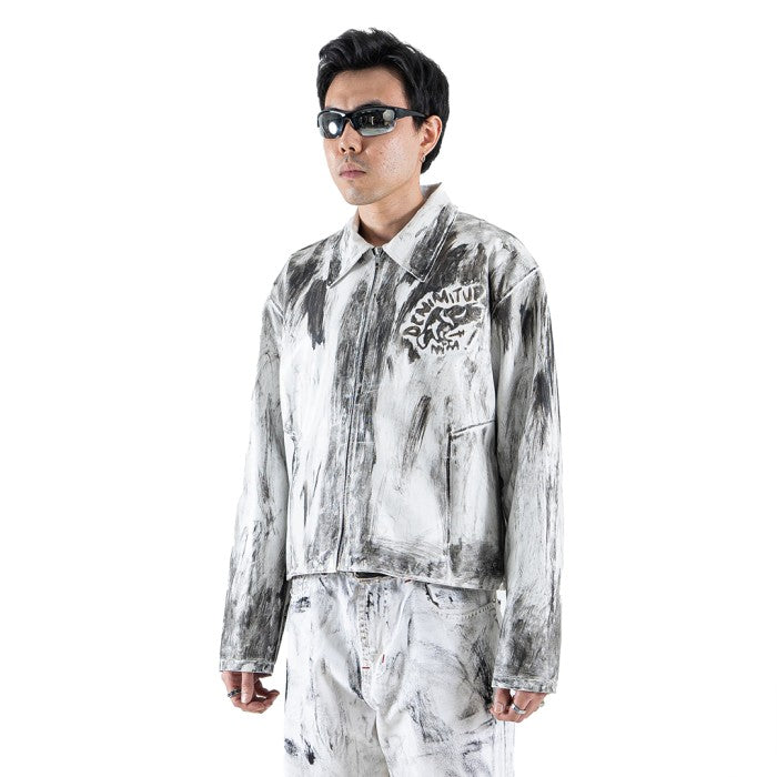 DENIMITUP Embossed Trilogo Garuda - Artsy White - Jacket