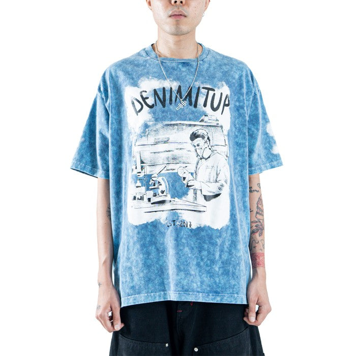 Denimitup I feel like Patron - Snowish ice blue tee - Baju Pria