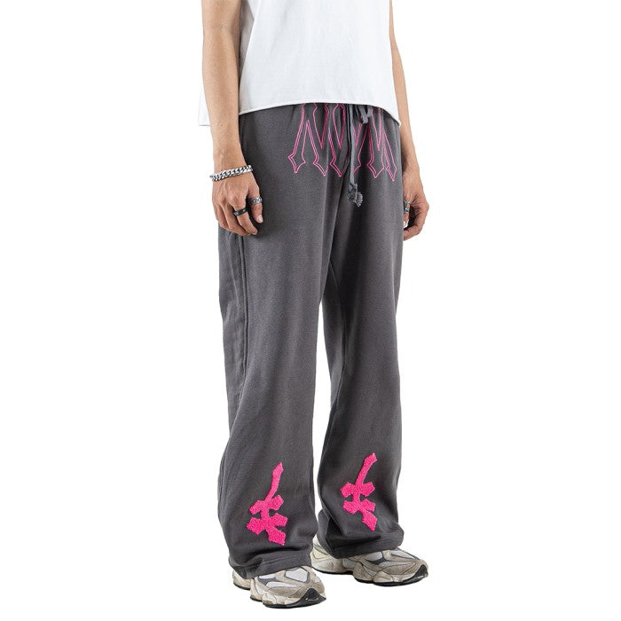 DENIMITUP H zigzag sweat pants - Sonic Grey - Long Pants